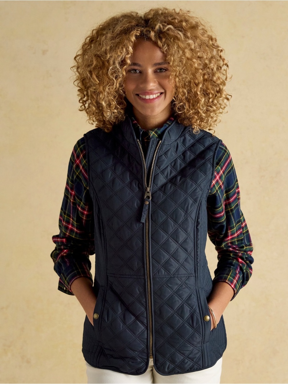 Joules Minx Navy Quilted Gilet Vest Diamond Quilt Size 8